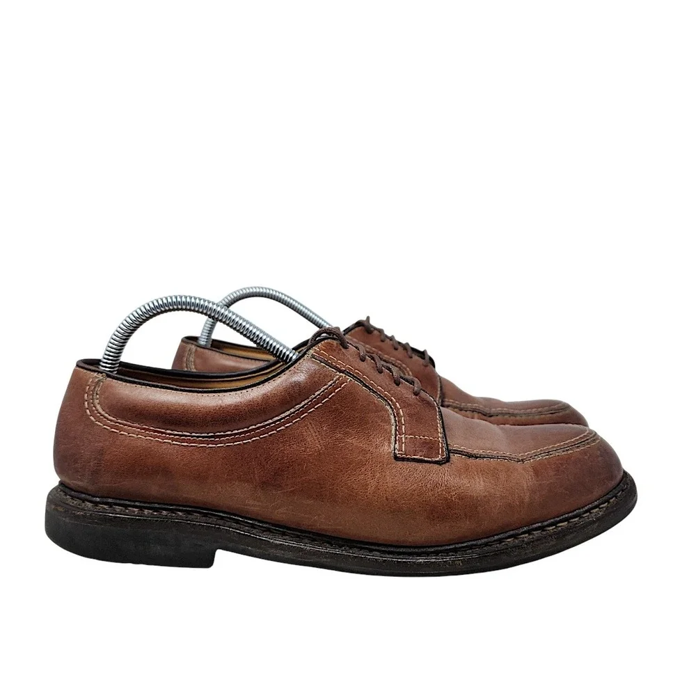 Allen Edmonds Wilbert 10 D Mens Brown Leather Split Toe Derby Shoes 1951 3502